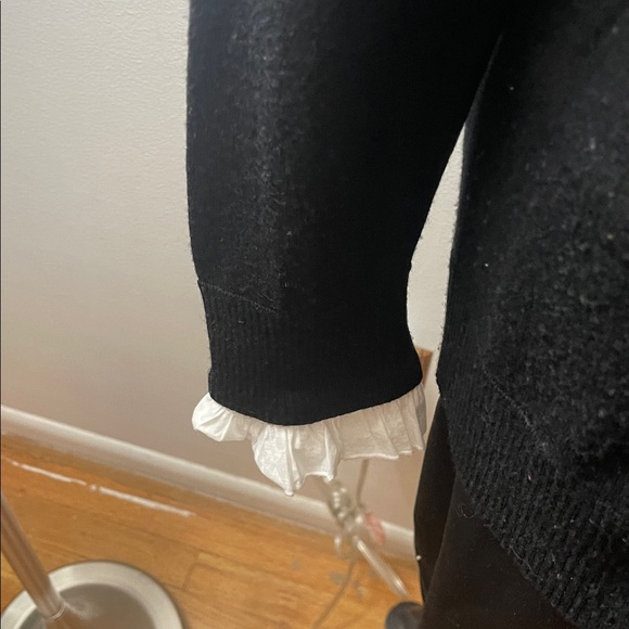 Tory Burch Black Sweater with Sewn-in White Blouse - Picture 10 of 13